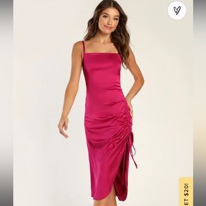 Magenta Satin Sleeveless dress